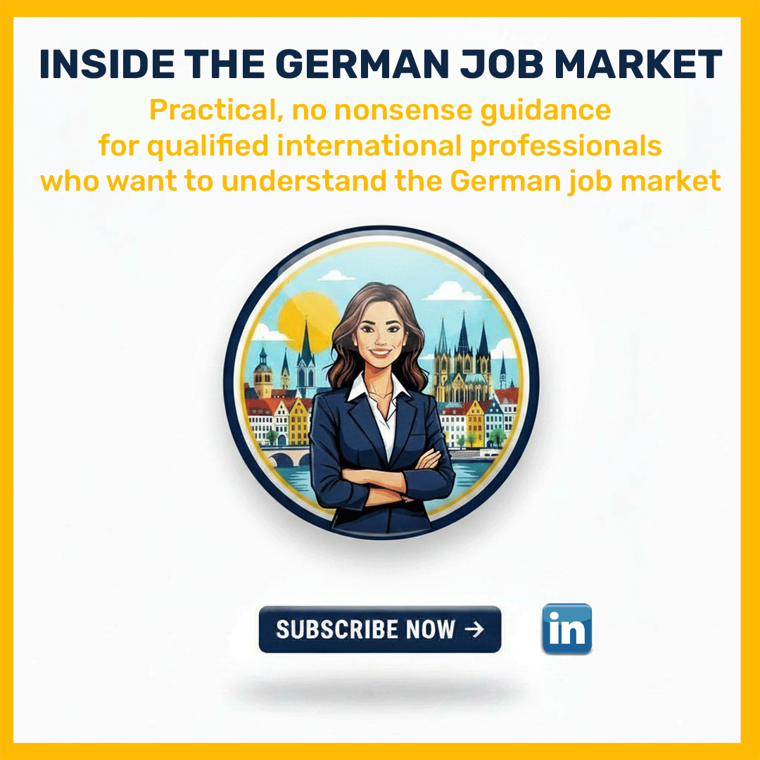 logo newsletter "inside the german job market" mit link zum newsletter bei linkedin