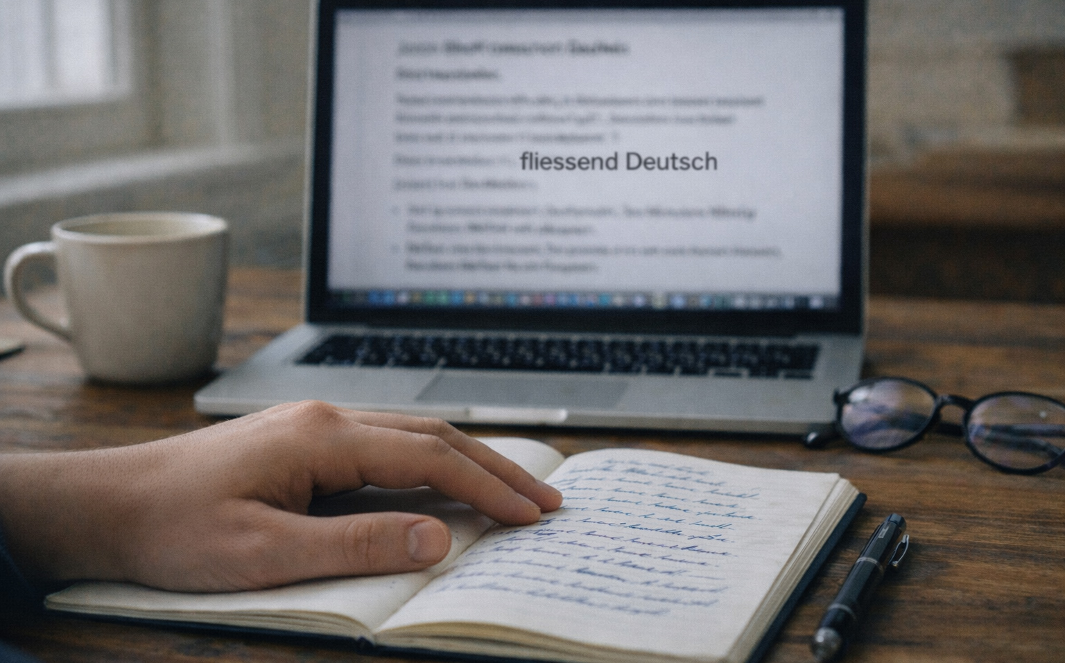 job seeker reviewing job advertisement weighing language requirement