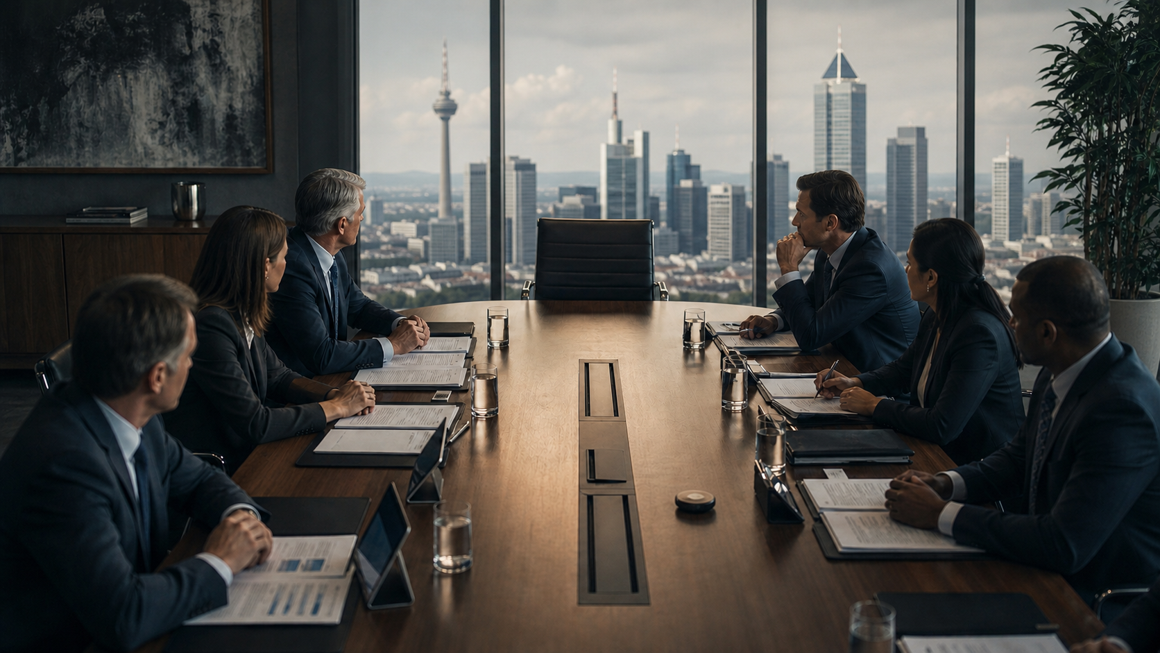Leerer Stuhl am Konferenztisch symbolisiert Fachkräftemangel