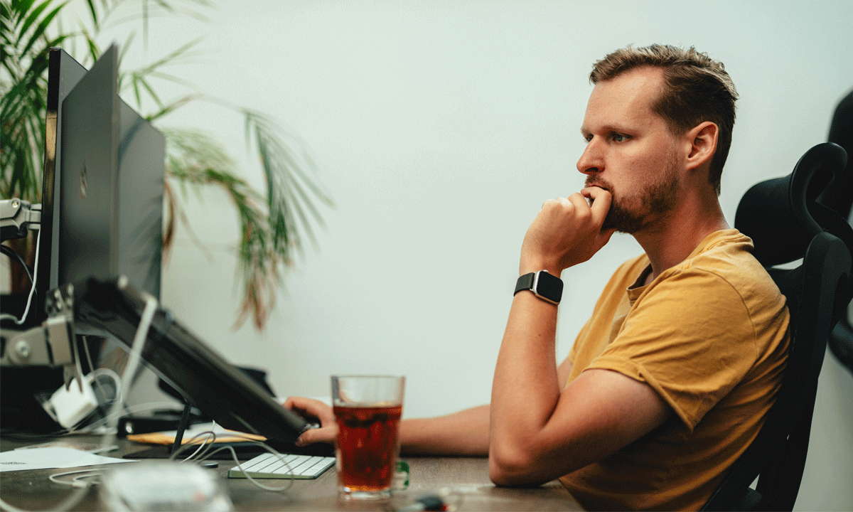 scared any annoyed man looking at screen