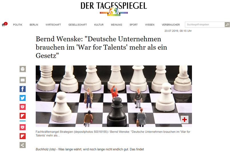 News | Bernd Wenske: „Deutsche Unternehmen brauchen im ‚War-for-Talents‘ mehr als ein Gesetz“